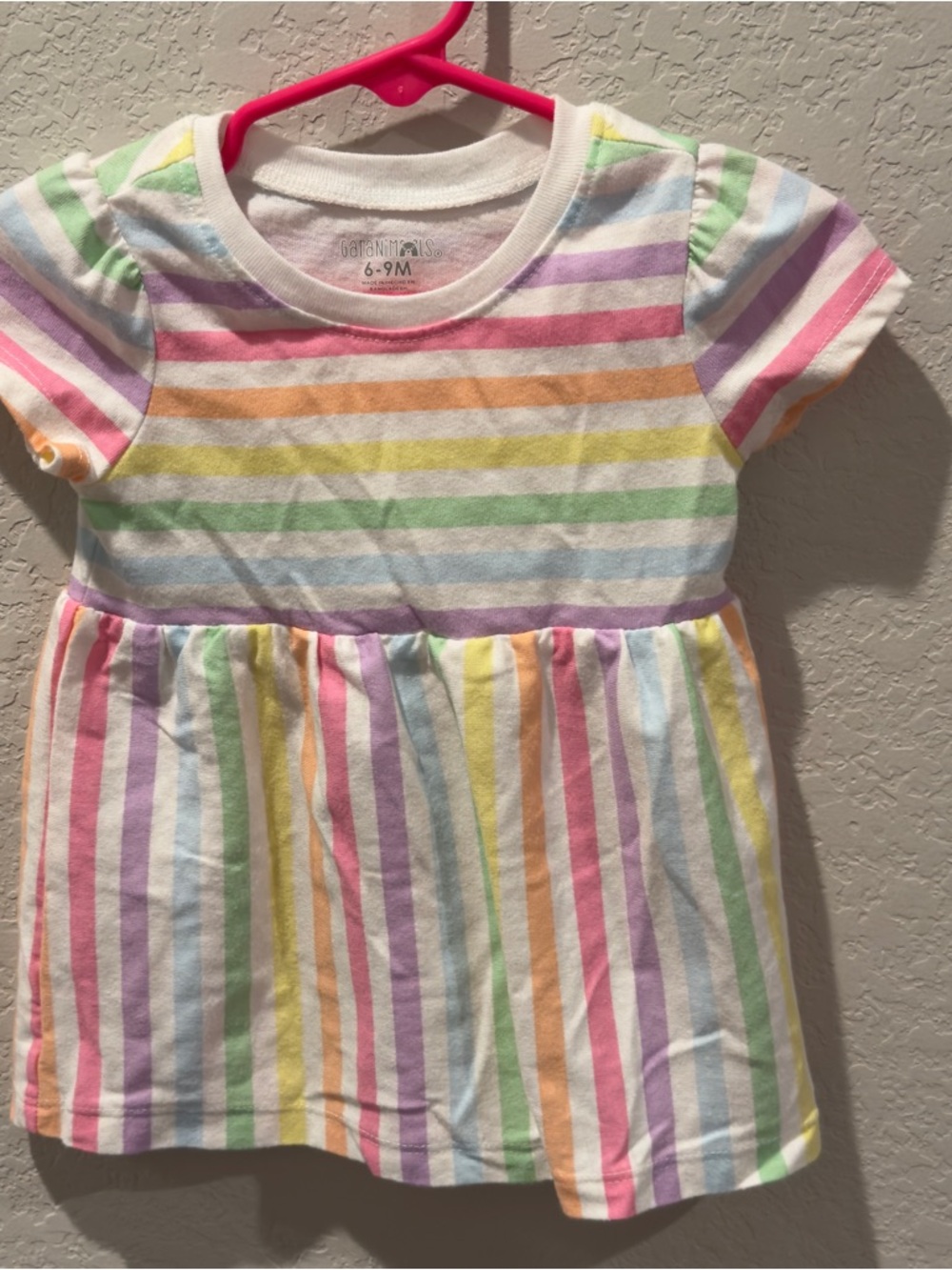 Garanimals Pastel Striped Baby Tee in Pink, Yellow & Lavender